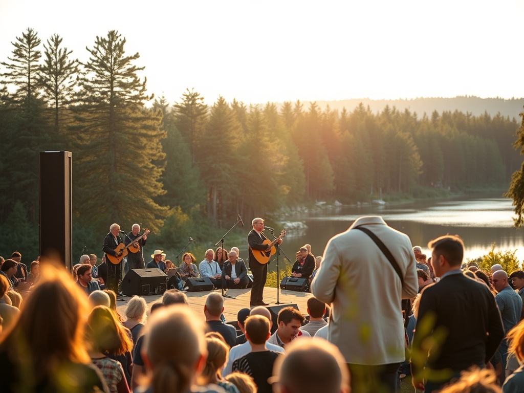 Malowniczy widok na Jezioro Iławskie z wodnymi roślinami i fragmentem brzegu